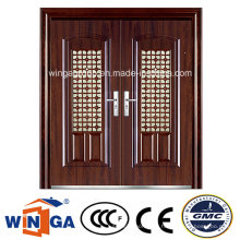 Ventana de gran tamaño Exterior impermeable puerta de metal de acero de seguridad (W-SD-04)